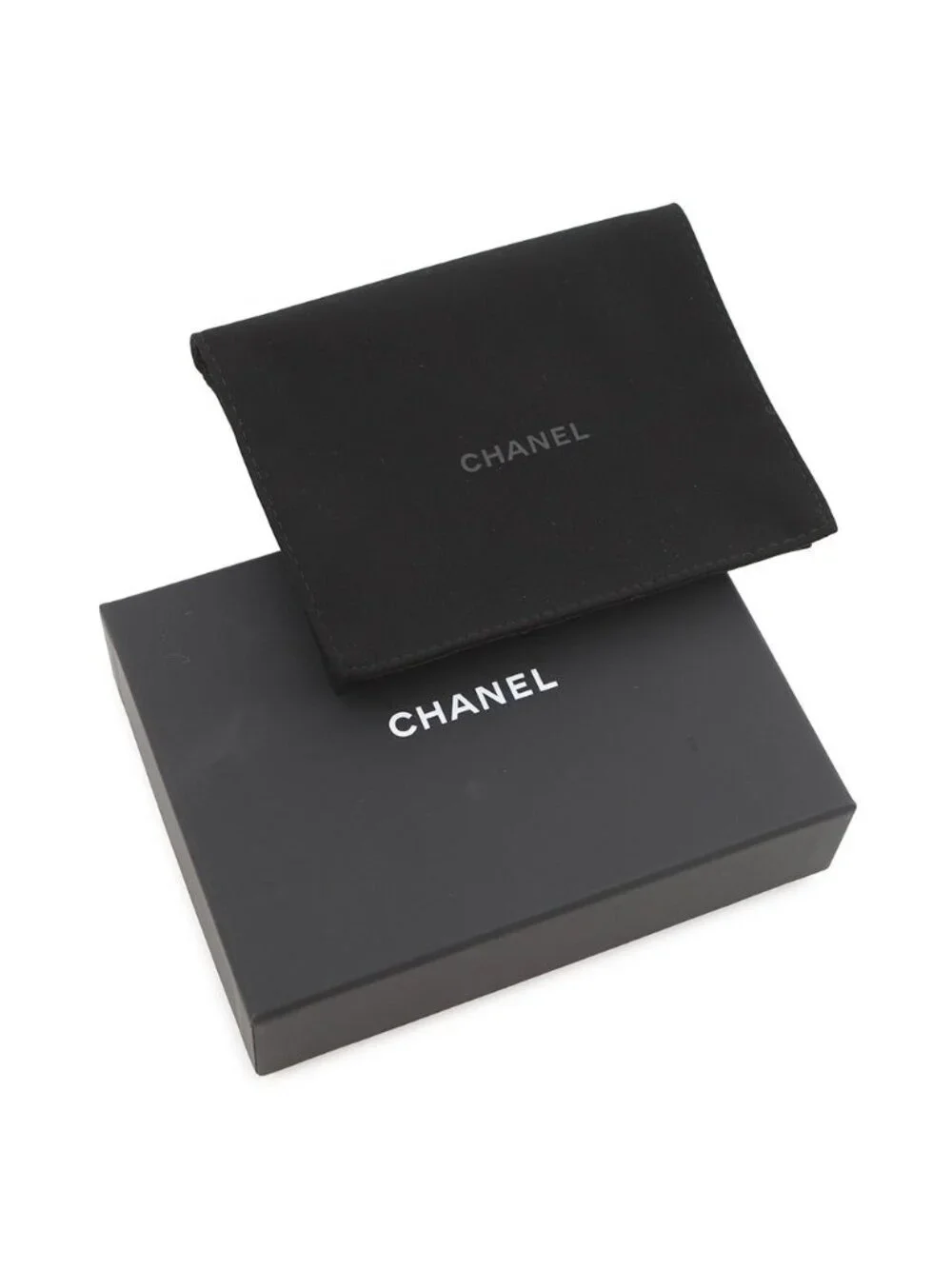 Chanel Coin Case Quilted CC Logo Caviar Leather Fragment Card Black